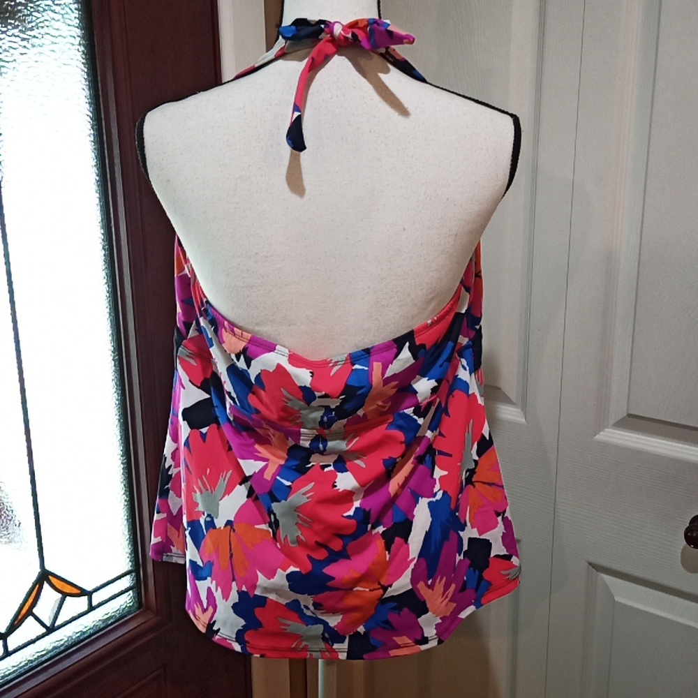 Floral Halter Tankini Top Swim for All Size 18 - Picture 4 of 4